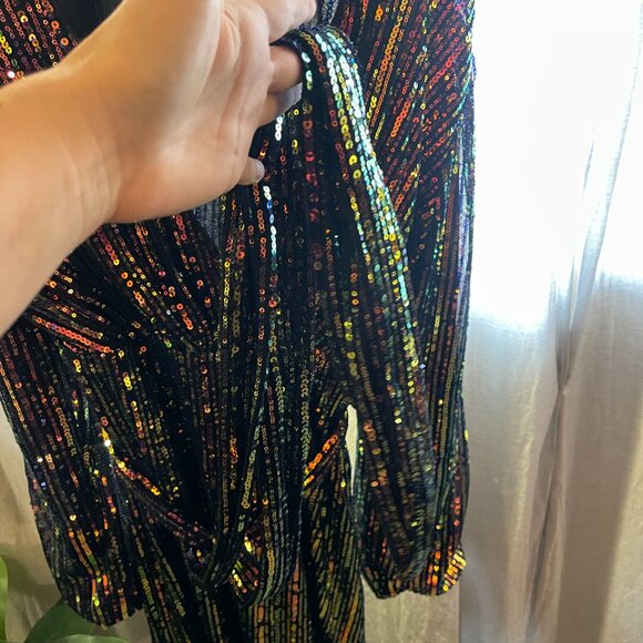 FAIRESTY - sequin tie dress v neck XXL ( fits smaller sizes too) - Picture 8 of 11